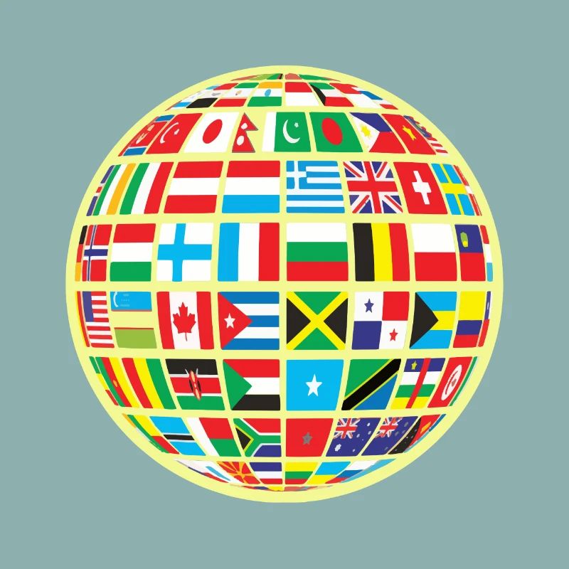 Carte du monde globe terrestre globe pays drapeaux continents
