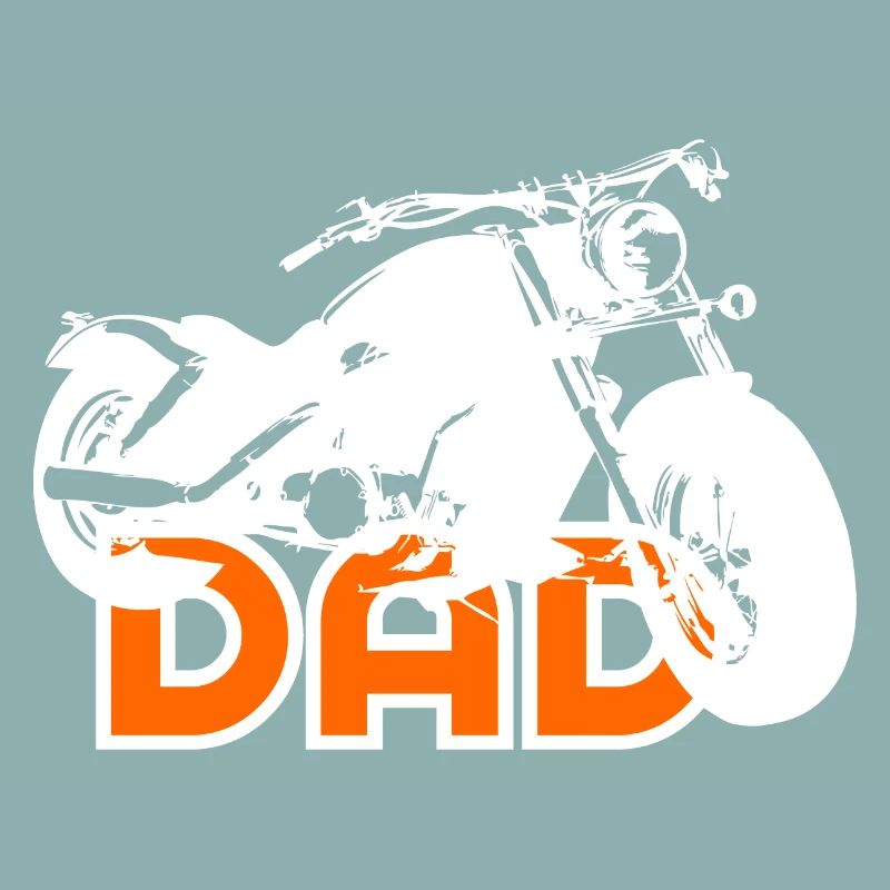 Biker DAD Blanc / Orange moto