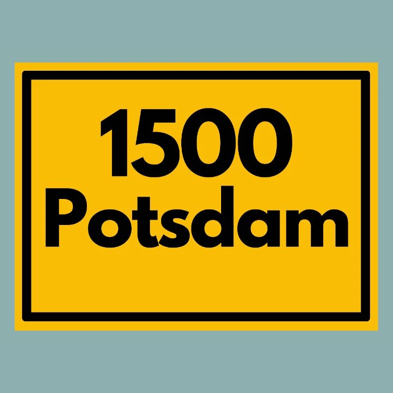 Place sign - then retro old zip code 1500 Potsdam