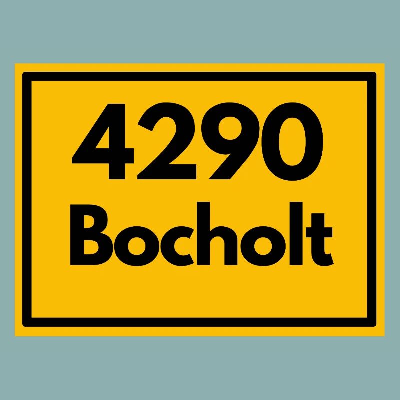 Town sign - then retro old zip code 4290 BOCHOLT