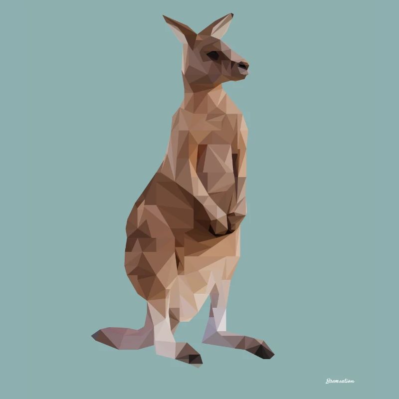 Graphique géométrique Kangaroo Low Poly