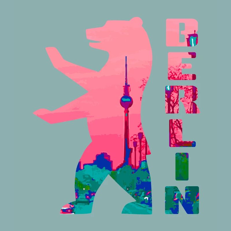 Berlin Bear Neon Silhouette