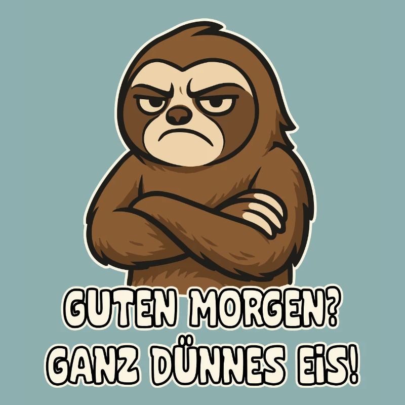Grumpy sloth with saying