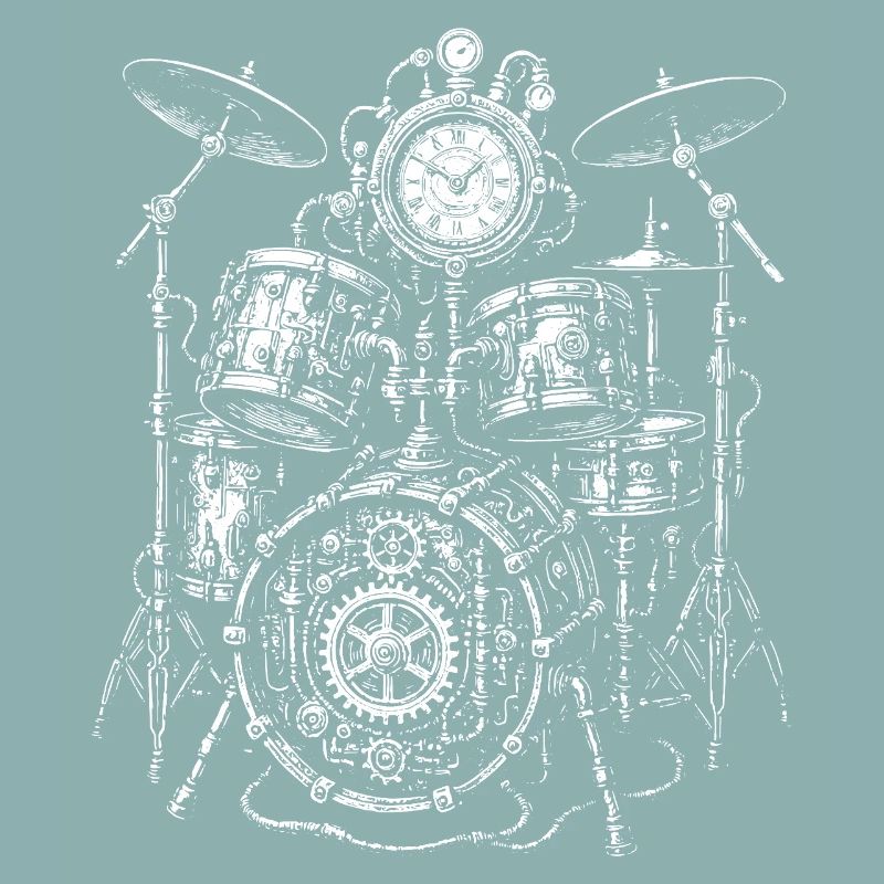 Rhythmisches Vintage-Steampunk-Schlagzeug