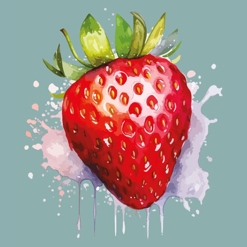 Wasserfarbene Erdbeere Spritzer