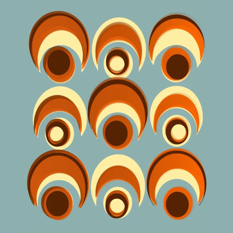 60s 70s Retro Pattern Circle Style Pattern