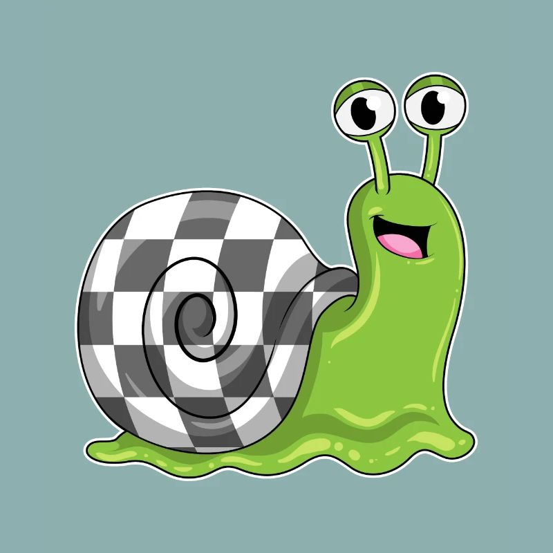 Escargot jouant aux échecs avec échiquier