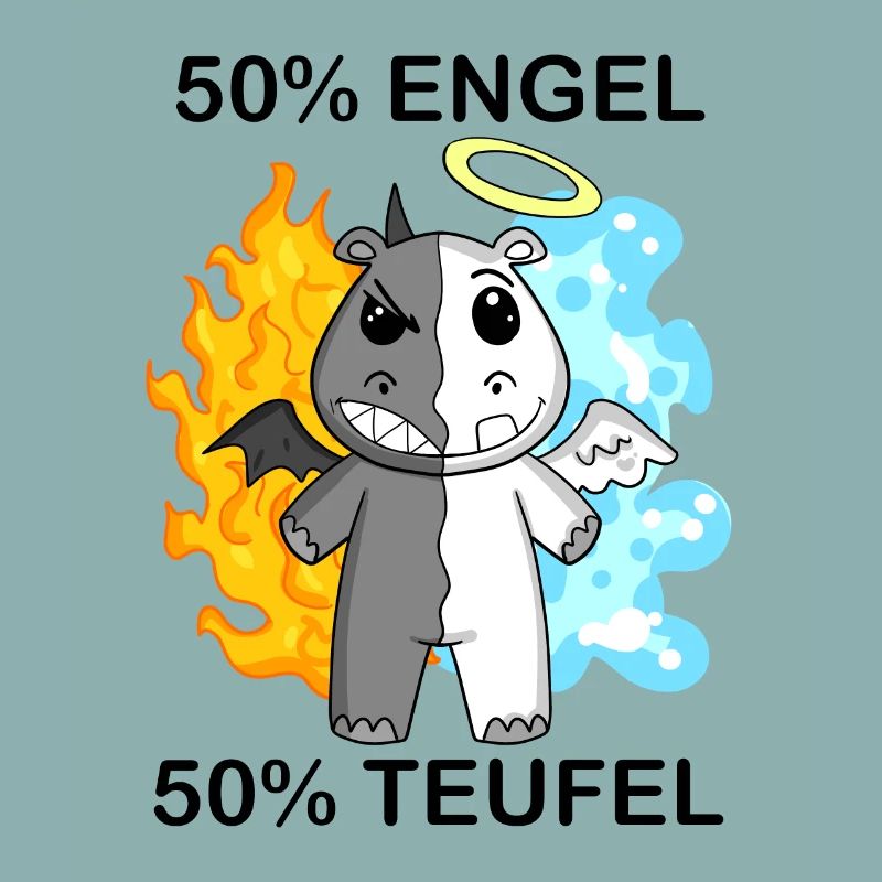 Nilpferd - Engel und Teufel