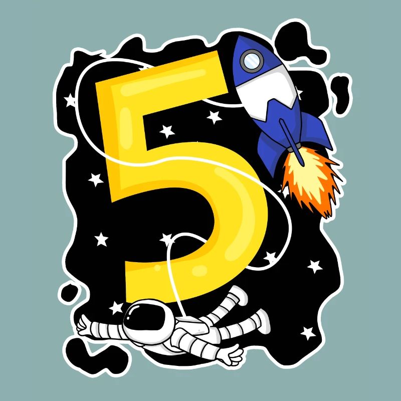 5th birthday 5 years astronaut space