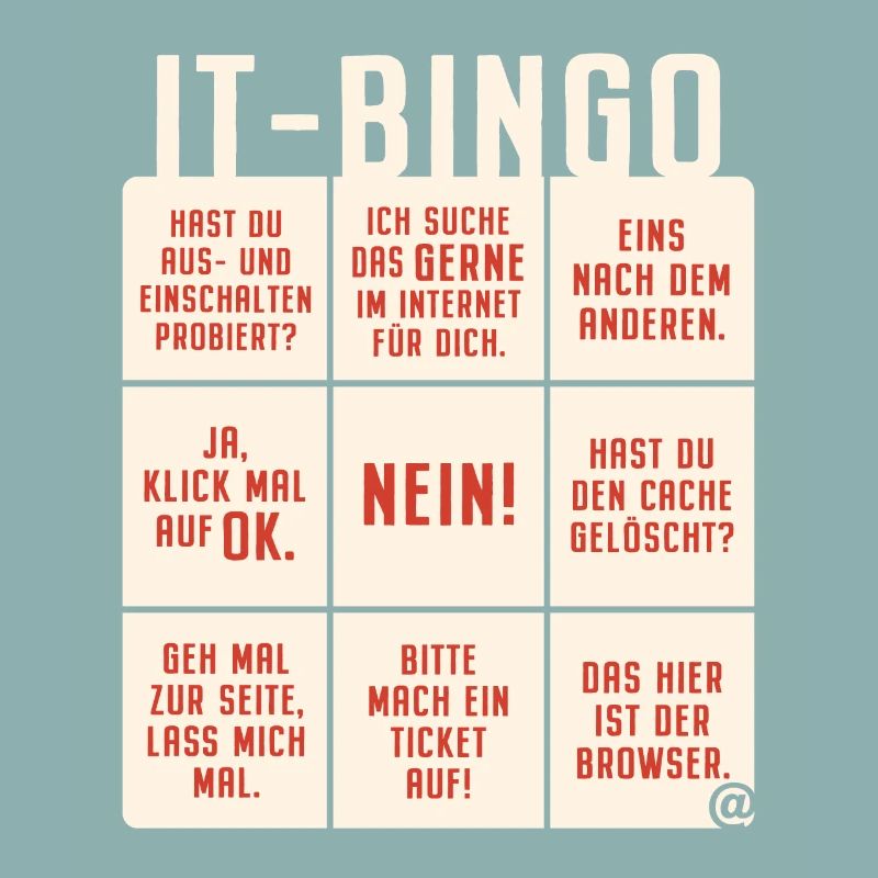 IT Support Bingo Service Desk IT Helpdesk Sysadmin