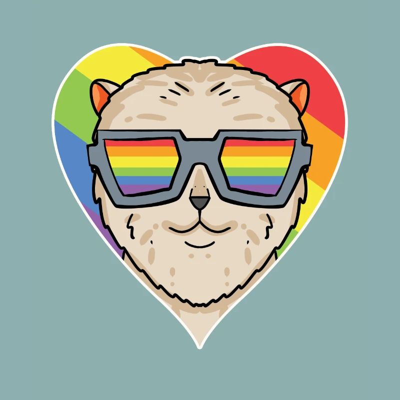Rainbow - Dog with glasses - Miniature Spitz