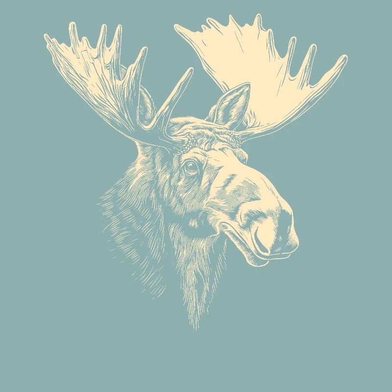 Elch Moose Elchbulle Geweih Hirsch Wilde Elche