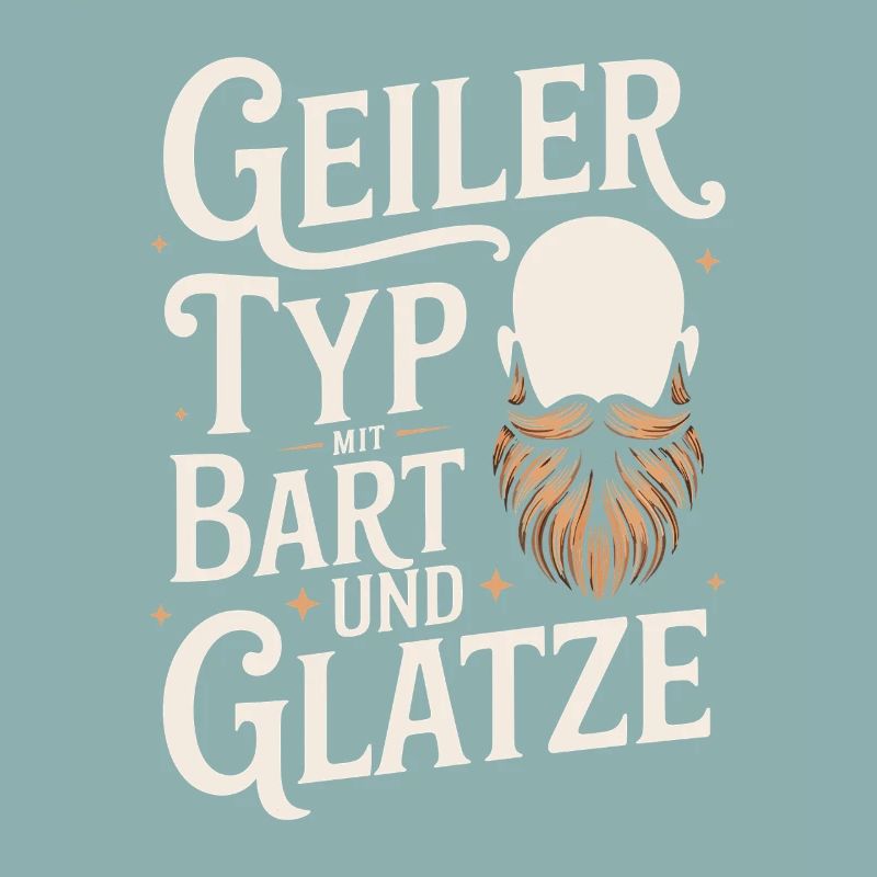 Geiler Typ Mit Bart & Glatze Glatzkopf Bartträger