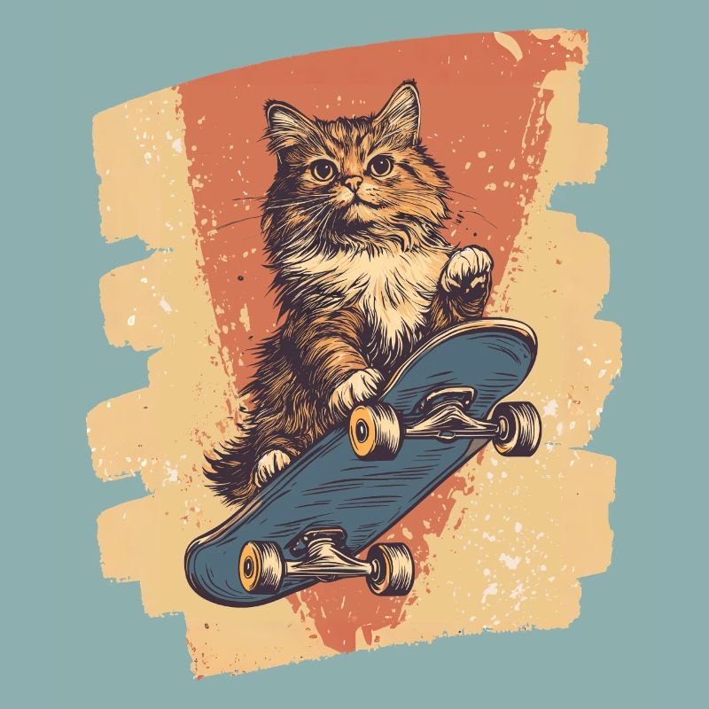 Skateboard Cat
