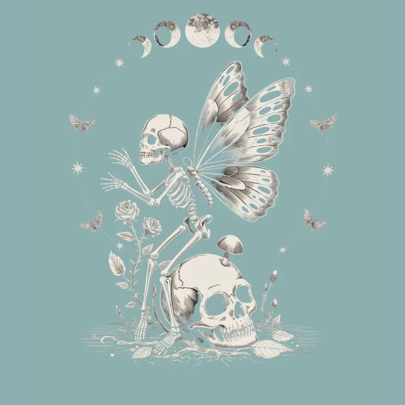 Gothic Skelett Fee mit Mondphasen