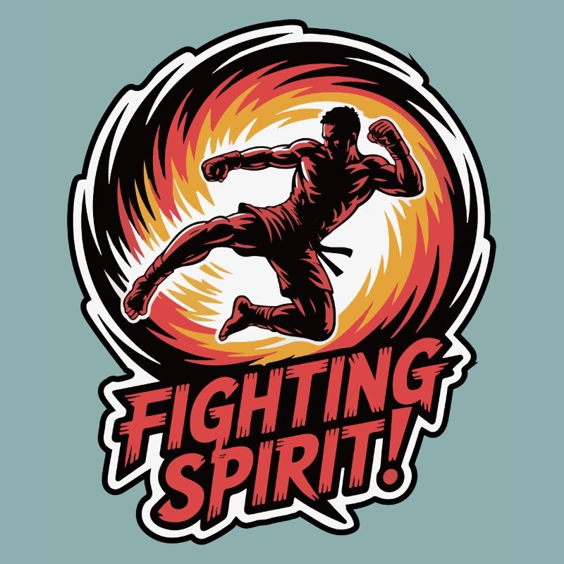 Dynamic Martial Arts Combat Illustration