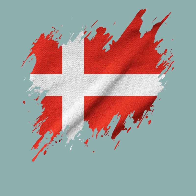 Drapeau du Danemark, style déchiré