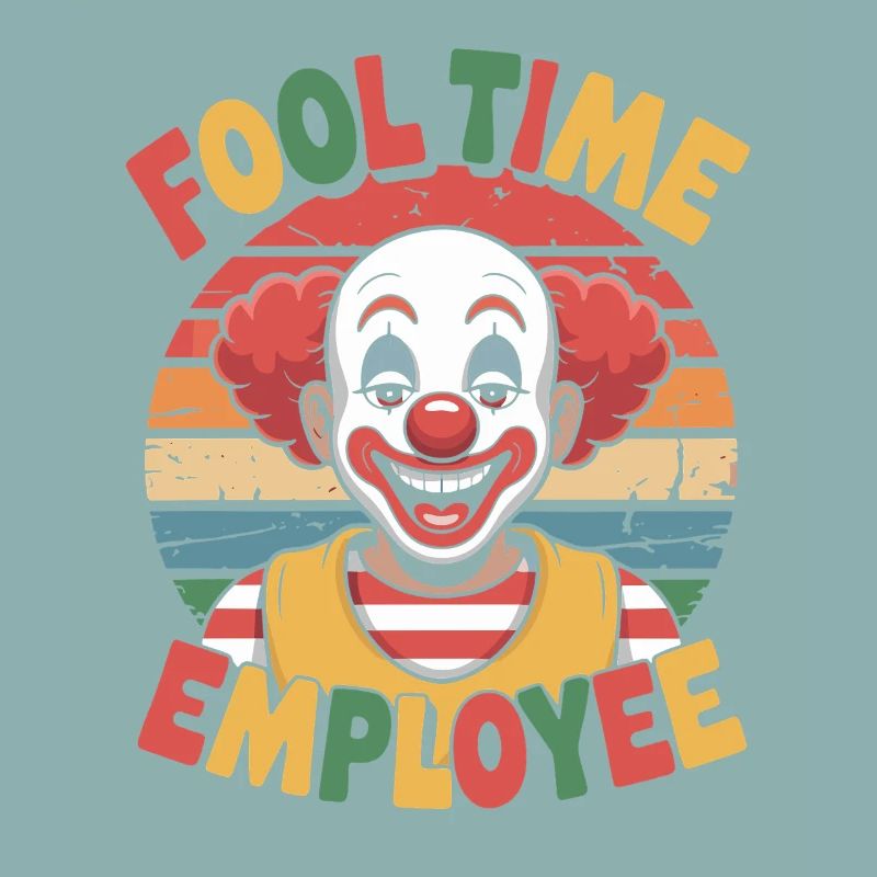 Fooltime Mitarbeiter Clown Motiv