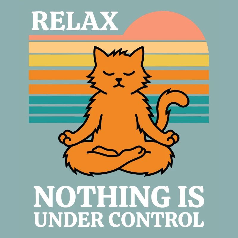 Relax Nothing is under control Cat Meditation