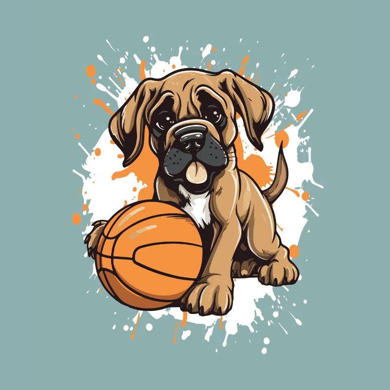 Dunk de chiot dans une photo de basket