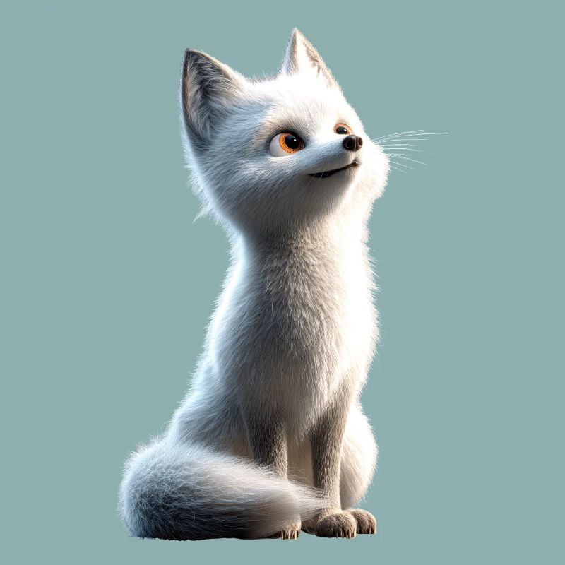 Polarfuchs Schneefuchs Eisfuchs Süßer Weißer Fuchs