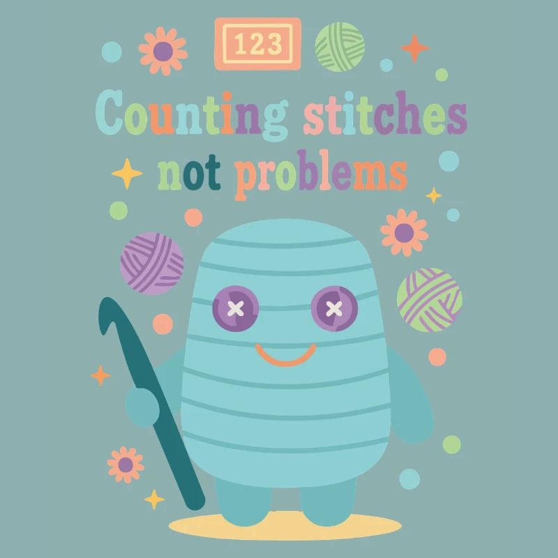 Counting Stitches Not Problems Funny Crochet Lover