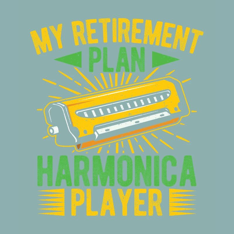 Funny Harmonica Player Retirement Plan Player
