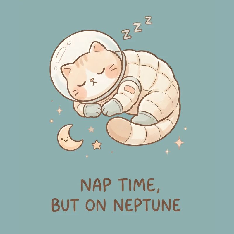 Nickerchen Neptun | Süße Space Katze