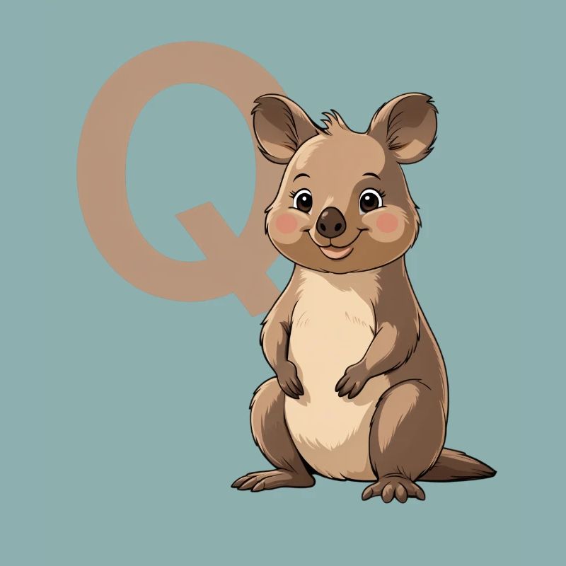 Koala mit Q Mascot-Design