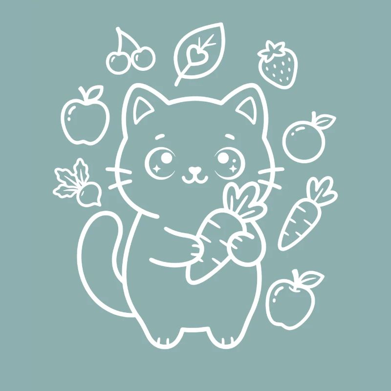 Fruit and Vegetable Kawaii Cat