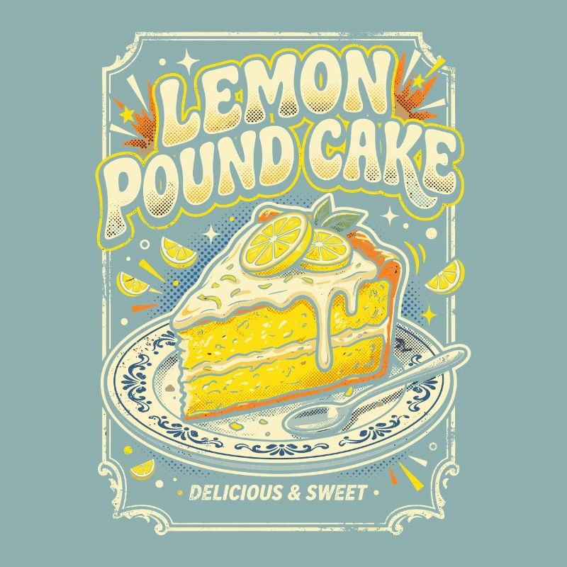 Lemon pound cake illustration