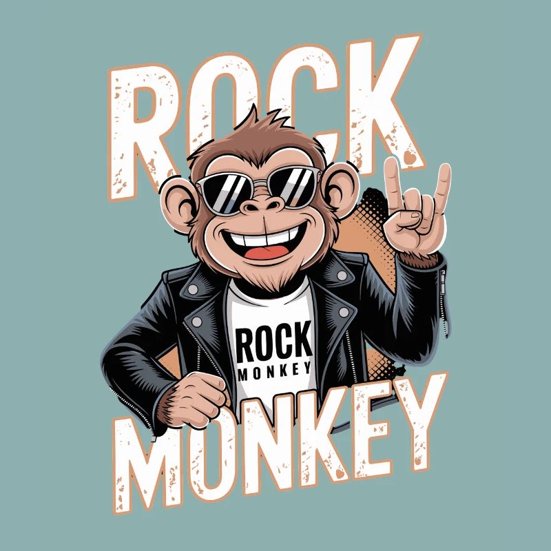  Rock Monkey Affe Rocker Sonnenbrille Lederjacke