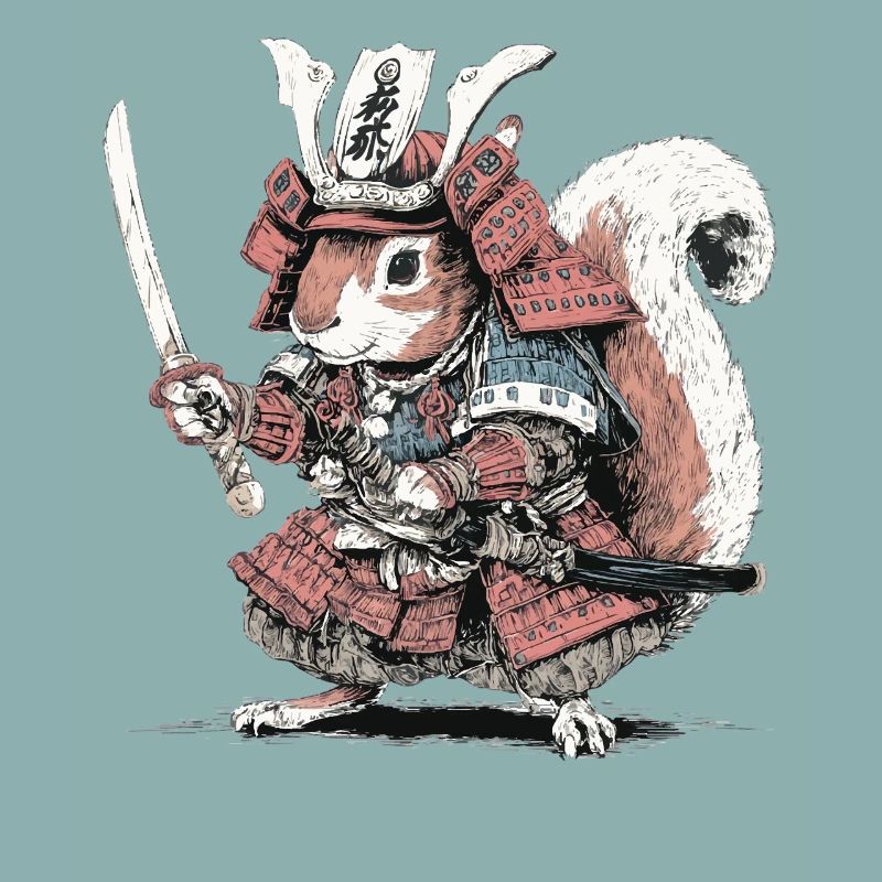 Eichhörnchen-Samurai-Rüstung