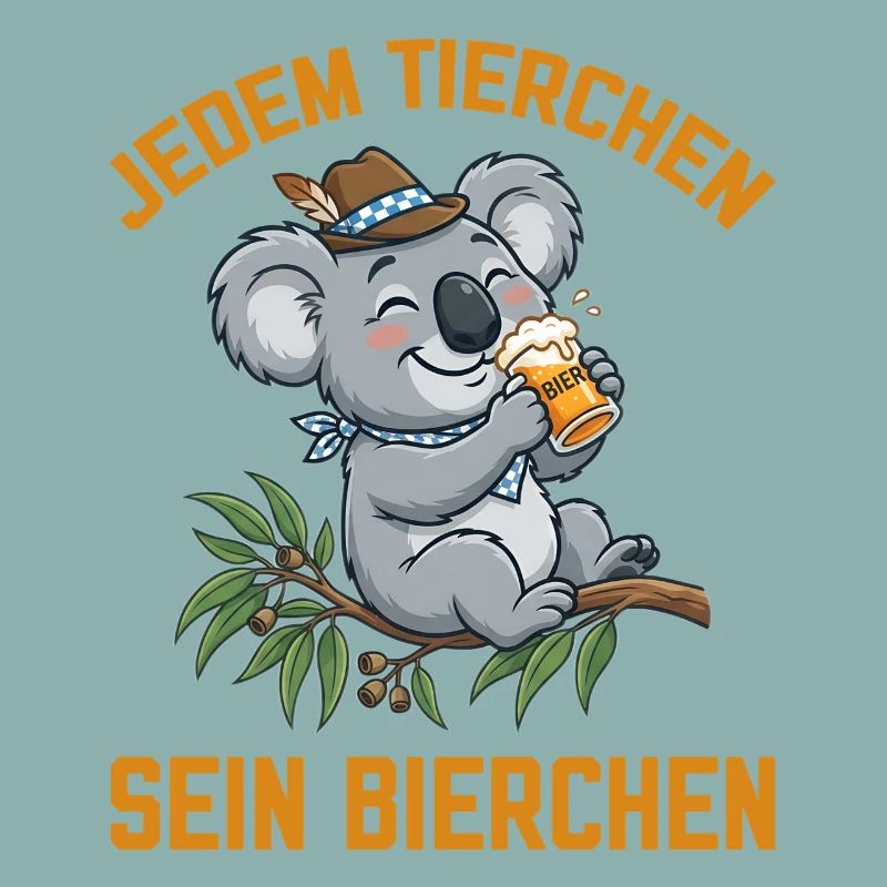 Jedem Tierchen sein Bierchen Koala Bär trinkt Bier