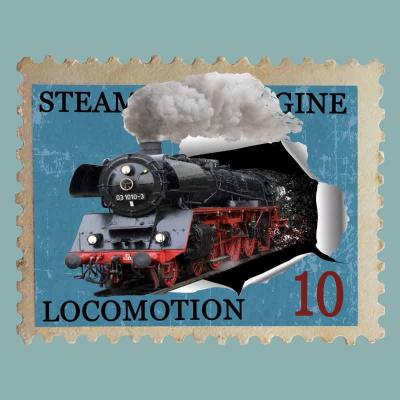 Briefmarke Dampflokomotive