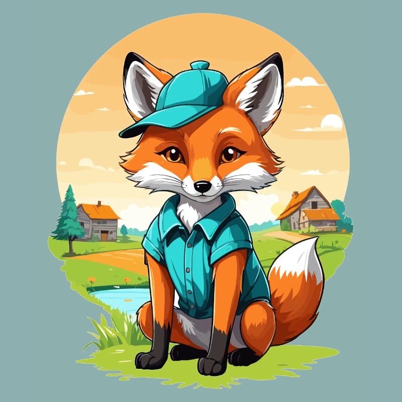 Renard avec casquette
