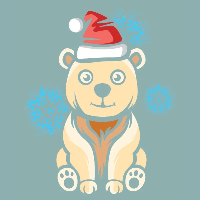 Weihnachts Eisbär mit Schneeflocken
