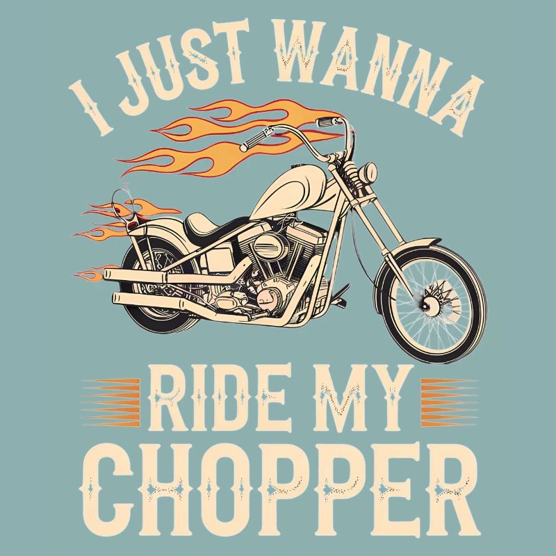 Flammender Chopper Motorrad