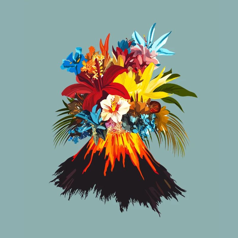 Vulkan Blumen bunt