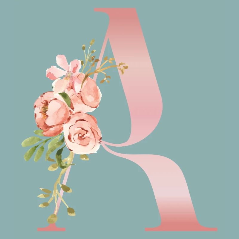 Monogramme A Florale Pastel