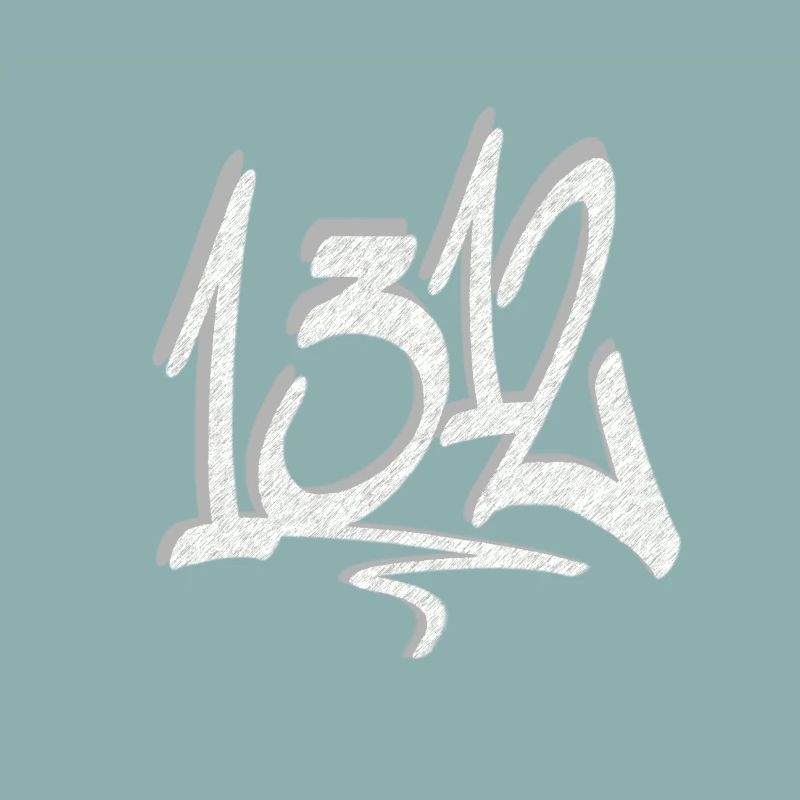 1312 Grey Graffiti Tag