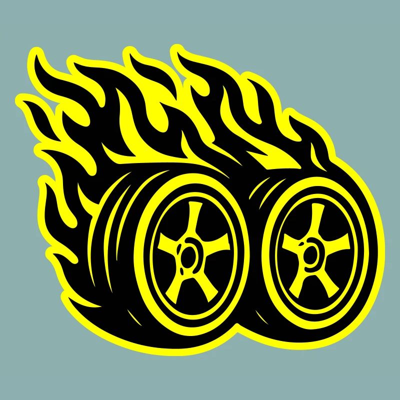 Flamme de pneu de voiture