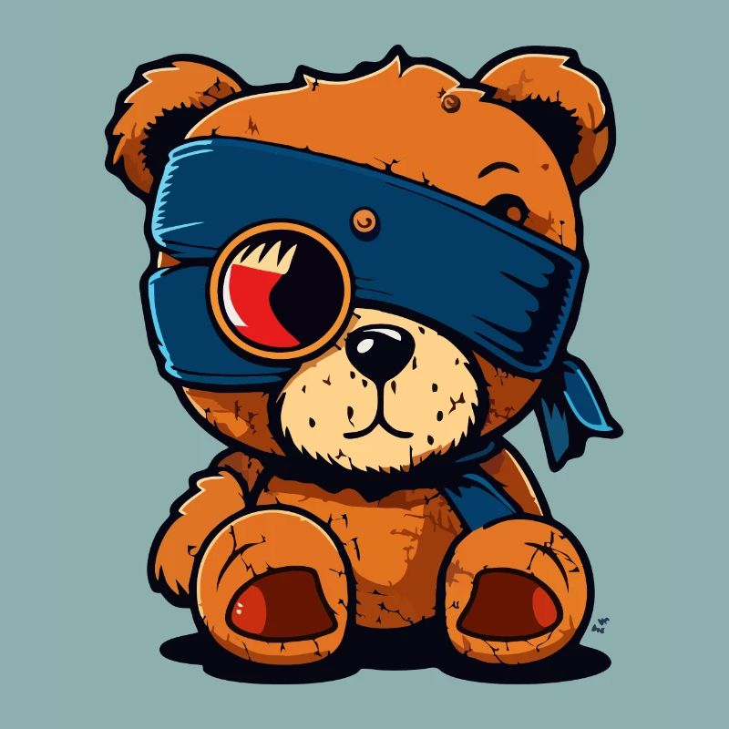 Eye patch cute bear