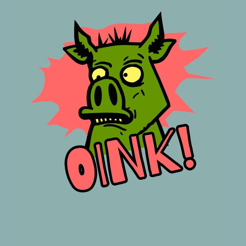 Grogner! Cochon de dessin animé