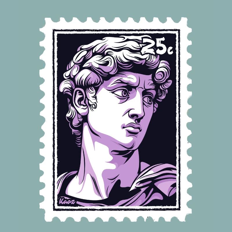 David de Florence Timbre-poste – Classique en violet