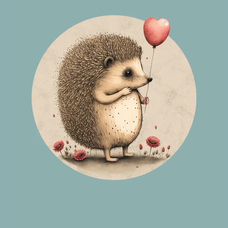Igel mit Herz-Ballon
