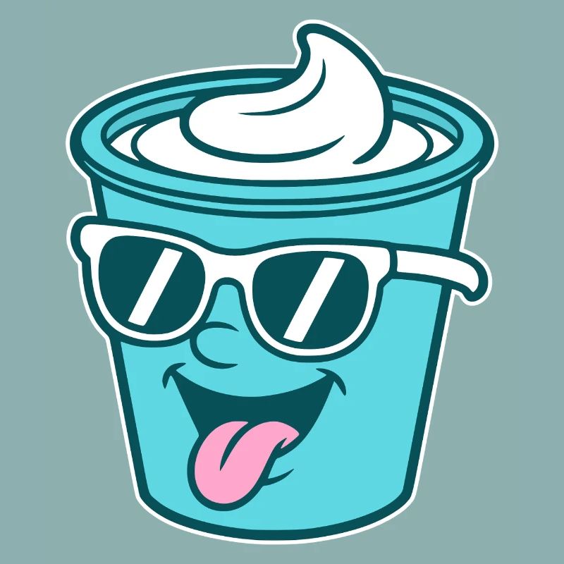 Crème Yaourt Crème Glace - Mug avec lunettes de soleil