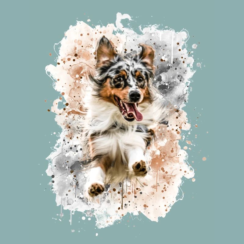 Austrailen Shepherd Hund mit Freude
