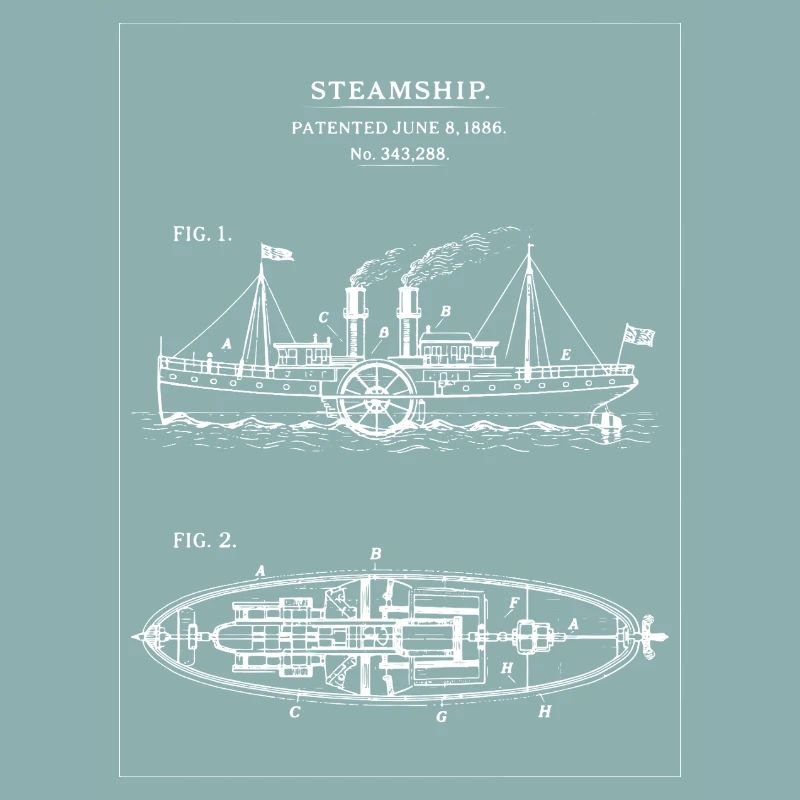 Dampfschiff Blueprint Dampfschiff