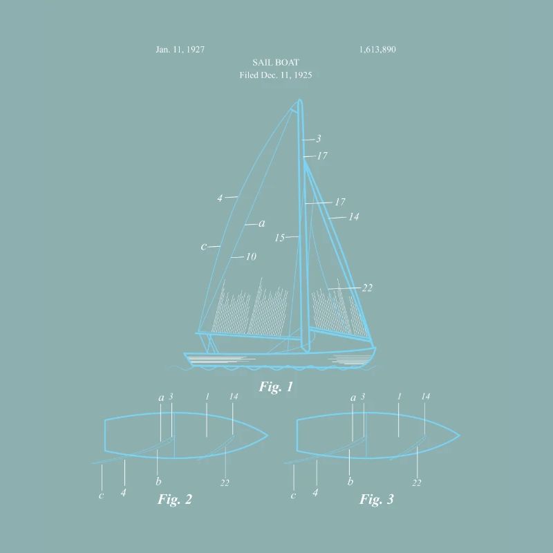 Blueprint sailing sailboat sailing ship gift